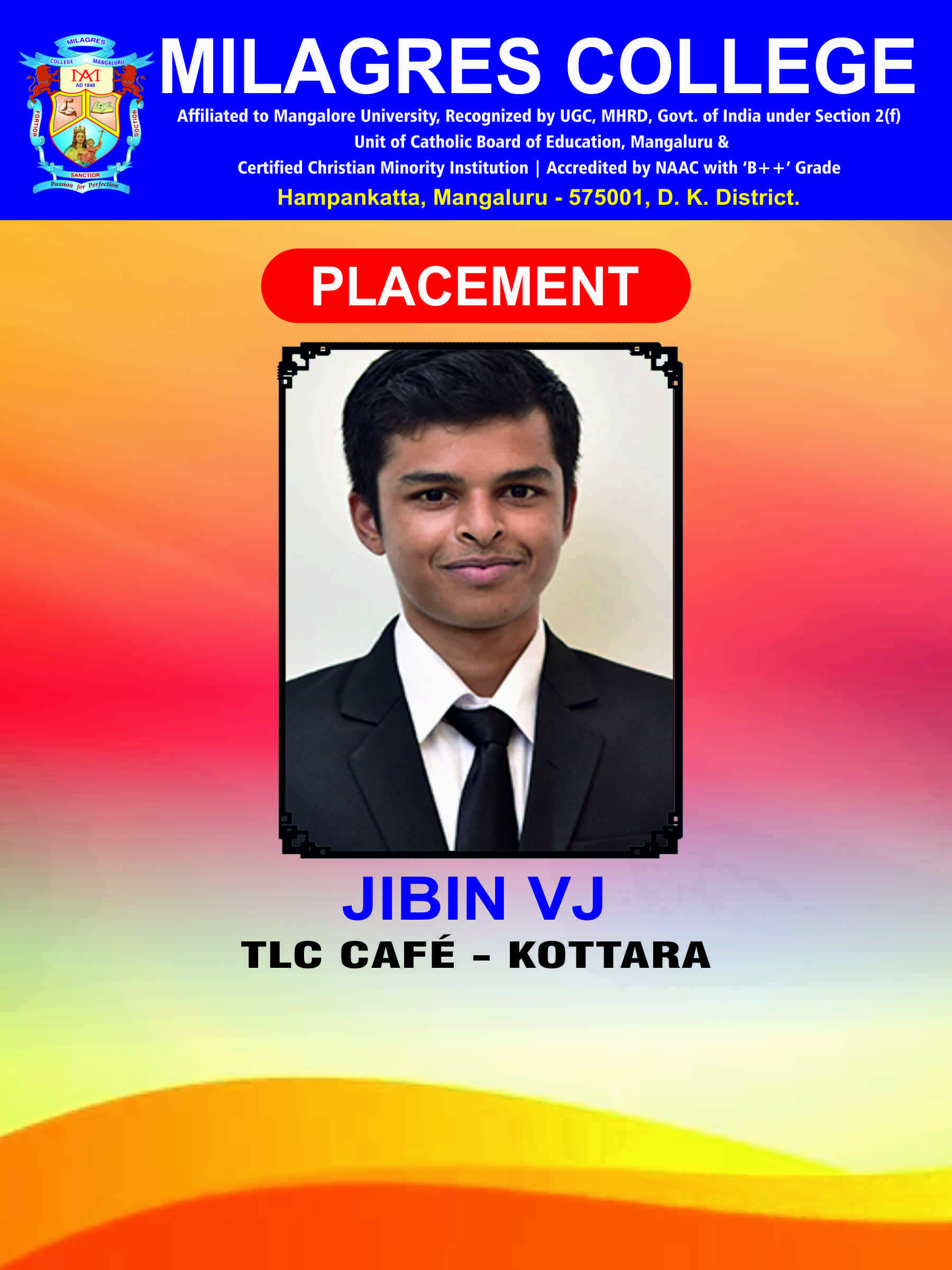 Successfully placed student